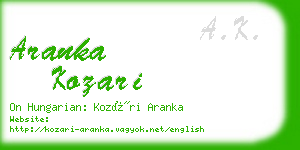 aranka kozari business card